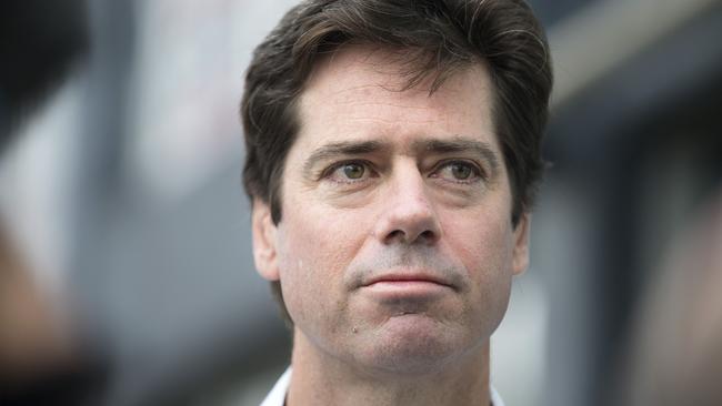 League boss Gillon McLachlan hopes the incidence of ACL injuries in AFLW will fall as the players become fitter. Picture: Sarah Matray