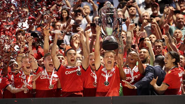 Gertjan Verbeek led Adelaide United to FFA Cup glory during his 10-month reign as Reds coach. Picture: Sarah Reed