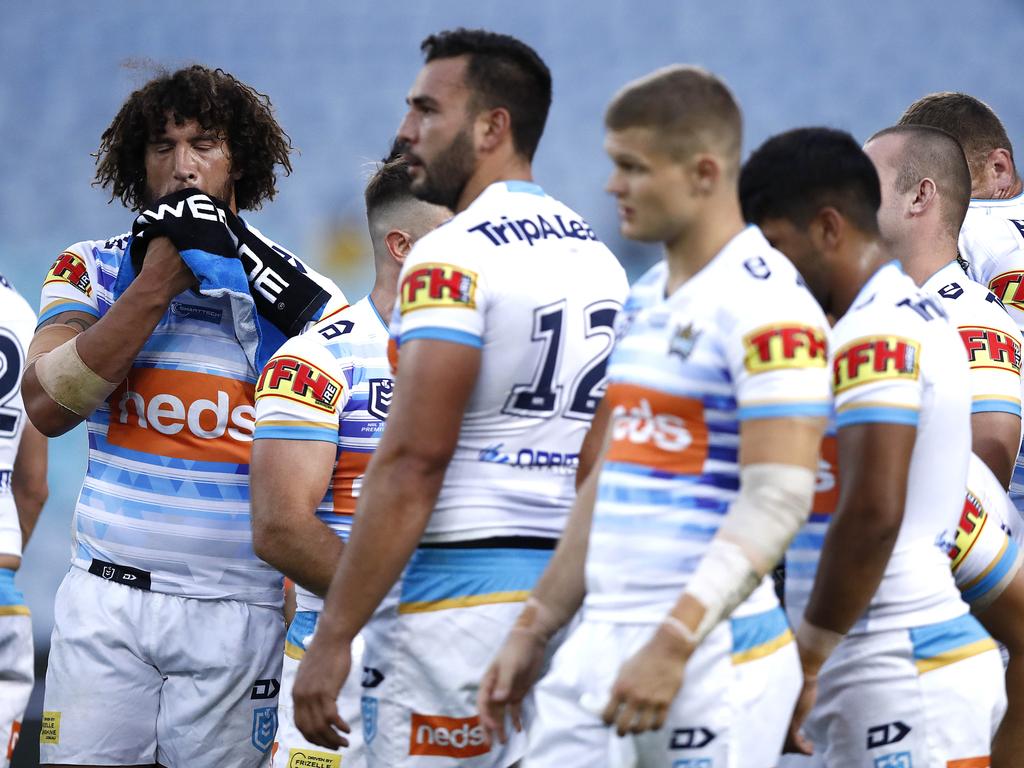 SYDNEY, AUSTRALIA - MARCH 31: Kevin Proctor of the Titans looks on during the round three NRL match between the South Sydney Rabbitohs and the Gold Coast Titans at ANZ Stadium on March 31, 2019 in Sydney, Australia. (Photo by Ryan Pierse/Getty Images)