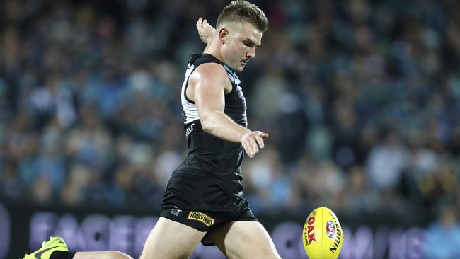 Ollie Wines is coming out of contract this season but is seen as Port Adelaide’s next captain in waiting. Picture: Sarah Reed.