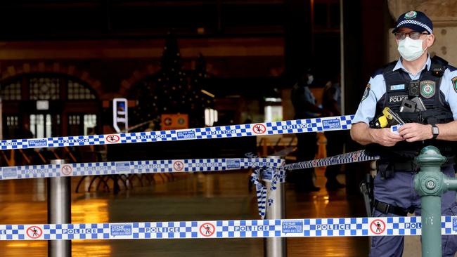 The crime scene of the stabbing. Picture: Damian Shaw