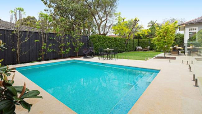 Inside the property, which has a pool.