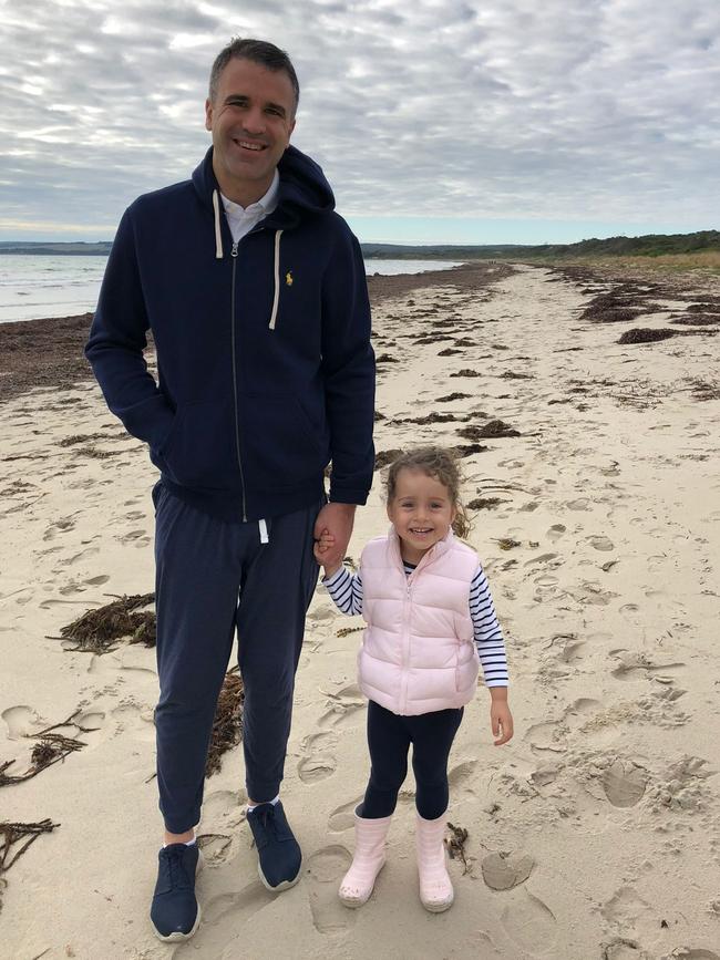 Peter Malinauskas with Sophie on Kangaroo Island. Picture: Supplied