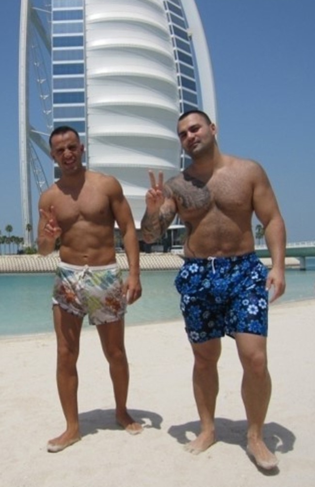 From left, Hakan Arif (Little Hux) and Hakan Ayik (Big Hux) in Dubai. Picture: Network News