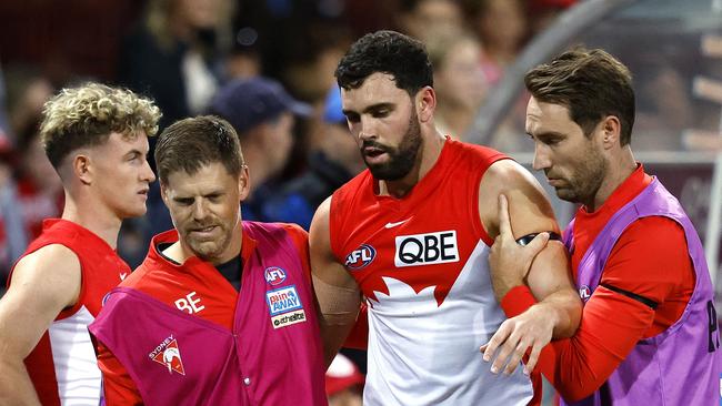 Concussion is a looming dark cloud on the AFL. Picture: Phil Hillyard