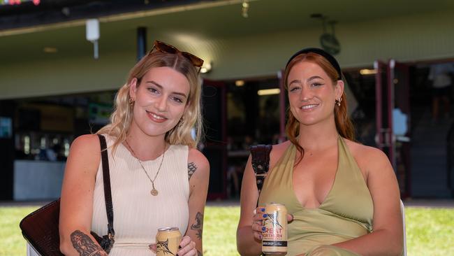 Kate Congdon and Sophie Betts at the 2023 Darwin Cup Carnival Guineas Day. Picture: Pema Tamang Pakhrin