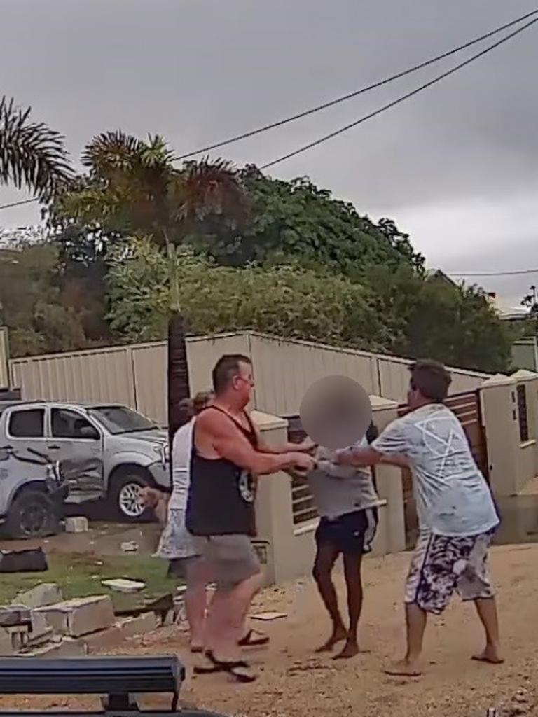 Two men ultimately restrained the woman. Picture: Facebook/Dash Cam Owners Australia