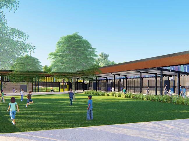 Artist impression of the courtyard at the new Budawang School. Picture: Supplied