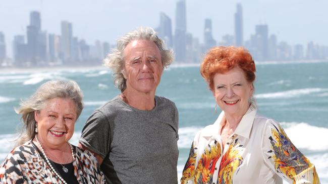 Actors Noni Hazlehurst, Robert Coleby and Kate Peters. Picture Glenn Hampson