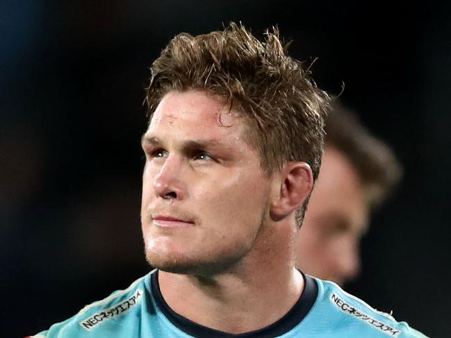 SYDNEY, AUSTRALIA - APRIL 27: Michael Hooper of the Waratahs looks dejected after defeat during the round 11 Super Rugby match between the Waratahs and Sharks at Bankwest Stadium on April 27, 2019 in Sydney, Australia. (Photo by Mark Metcalfe/Getty Images)