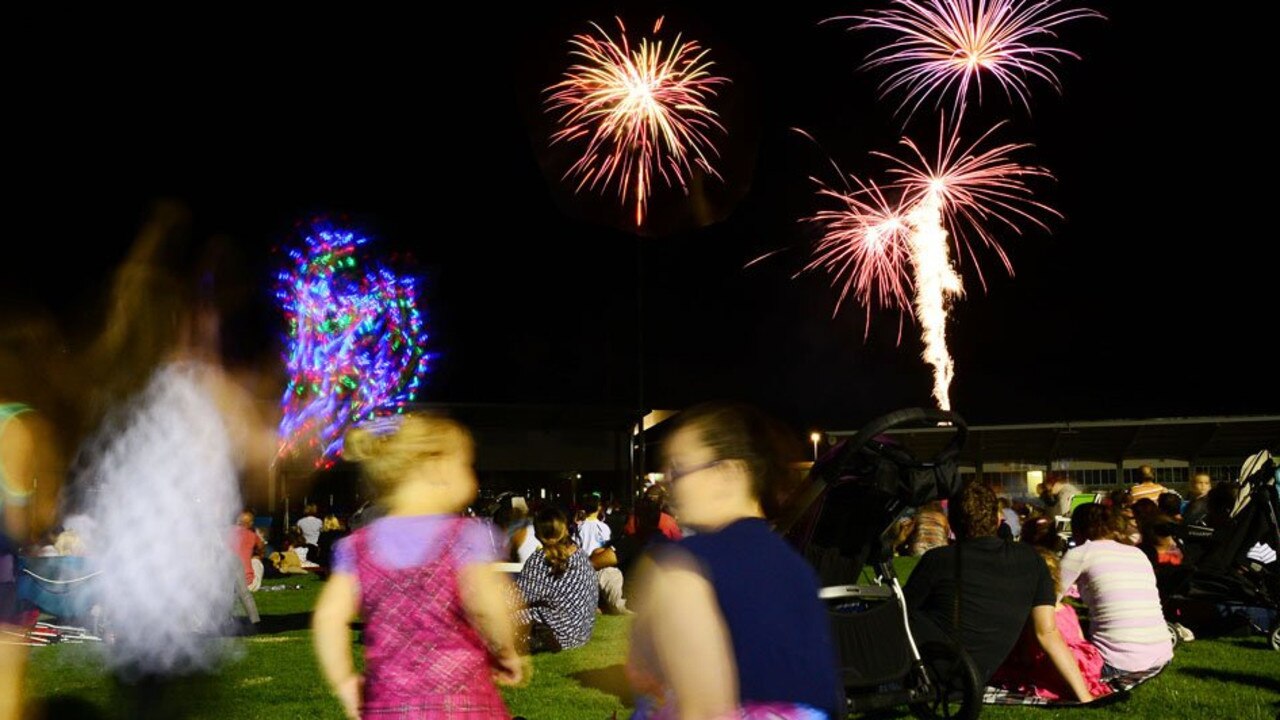 2015: Fireworks go off as Ipswich Celebrates New Year's Eve at North Ipswich Reserve. Photo: David Nielsen