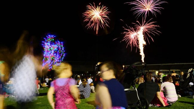 2015: Fireworks go off as Ipswich Celebrates New Year's Eve at North Ipswich Reserve. Photo: David Nielsen