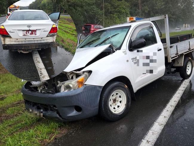 The scene of a serious crash in Tanawha along the Bruce Hwy.