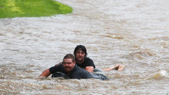 Flooding at Firth Park, Mudgeeraba. Picture: Glenn Hampson.