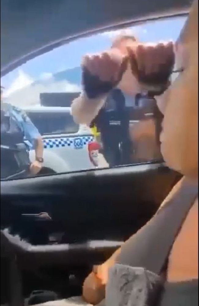 Coffs Harbour police were forced to break the window to arrest Helen Mary Delany, 52, who was allegedly wanted on two outstanding arrest warrants for domestic violence-related offences.