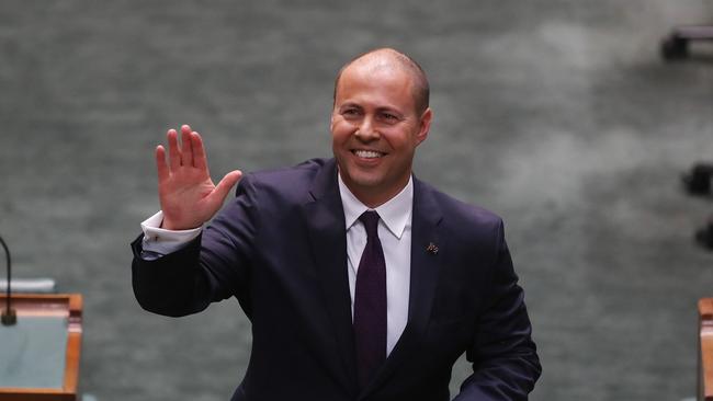 Treasurer Josh Frydenberg after delivering his first Budget speech yesterday. Picture Kym Smith