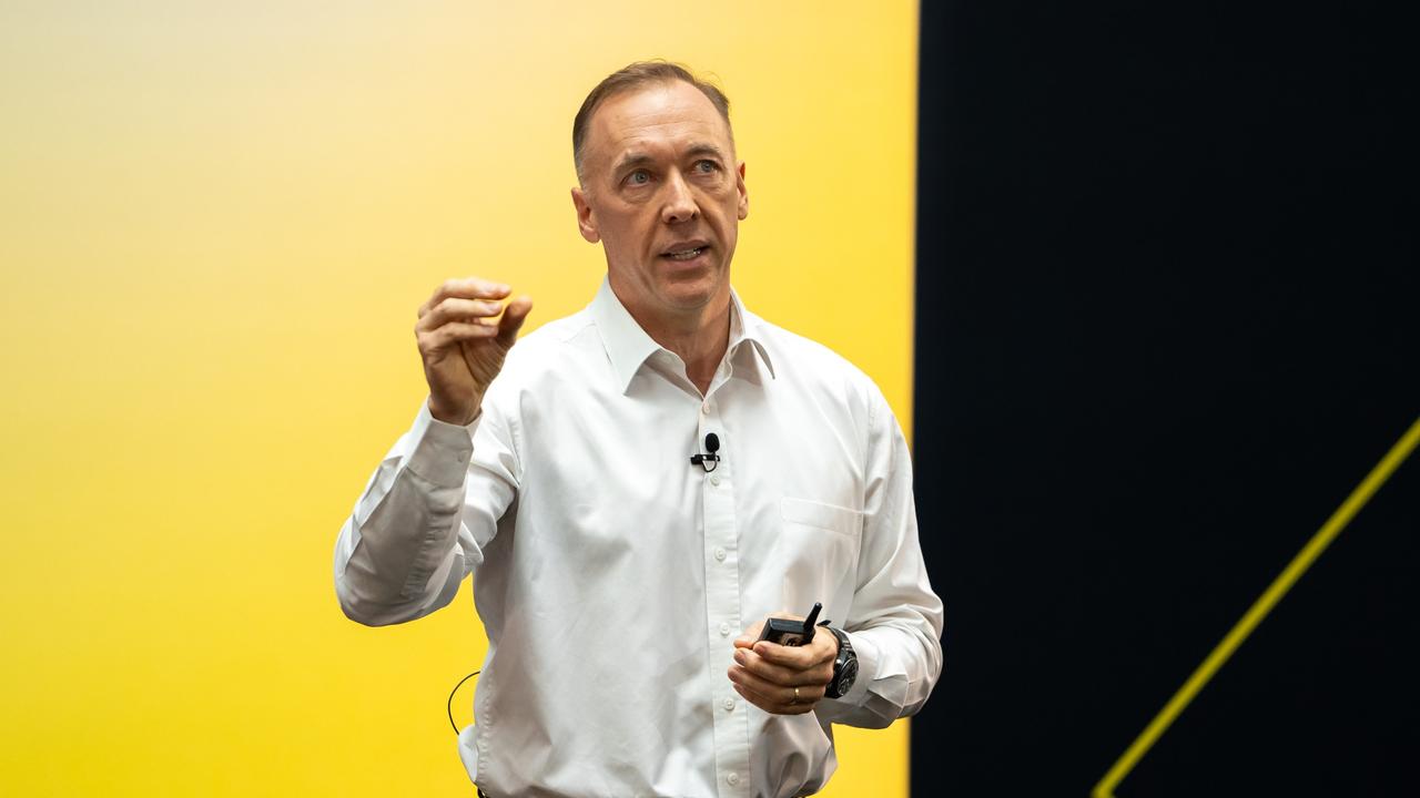 CBA retail bank boss Angus Sullivan speaks at the bank's Reimagining Banking Briefing. Picture: Supplied