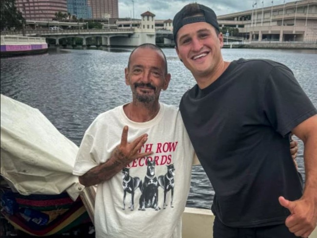 Lieutenant Dan, whose real name is Joseph Malinowski, has also abandoned Terrence Concannon (pictured together) over a dispute about a fundraiser. Picture: TikTok