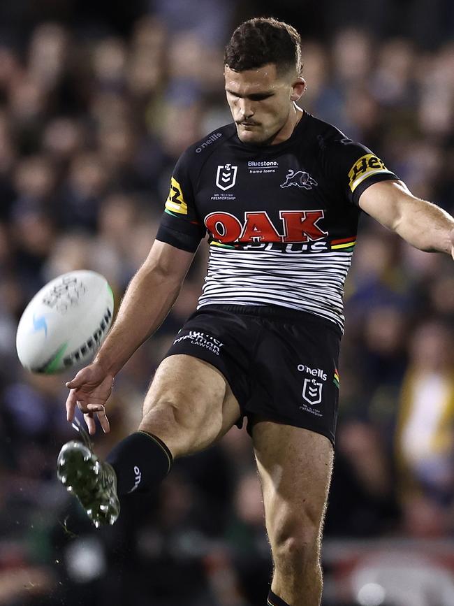 The Eels need to put pressure on Nathan Cleary’s kicking game. Picture: Matt King/Getty Images