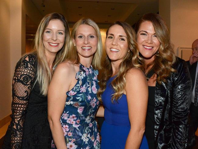 Kaylee Farrington, Jen Cross, Lisa Hughes, Renee Cohen at Gold Coast Titans Awards night at QT Resort, Surfers Paradise. Picture: Regina King