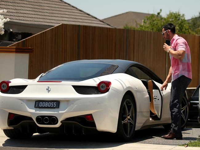 Salim Mehajer leaves his home last week in his luxury car.