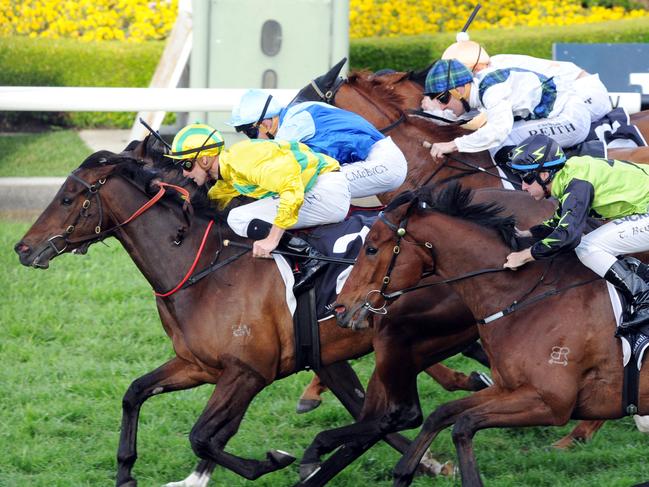 Photographer: Simon Bullard.Race 8 - 4:30PM IRRESISTIBLE POOLS SHERACO STAKES (1200 METRES).'Winner' Heavens Above ridden by Tye Angland.