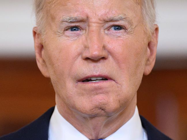 US President Joe Biden delivers remarks on the Supreme Court's immunity ruling at the Cross Hall of the White House in Washington, DC on July 1, 2024. The US Supreme Court ruled July 1, 2024 that Donald Trump enjoys some immunity from prosecution as a former president, a decision set to delay his trial for conspiring to overturn the 2020 election. (Photo by Mandel NGAN / AFP)