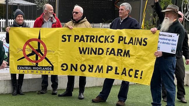 Members of the No Turbine Action Group protesting against the St Patricks Plains Wind Farm. Picture: Supplied.