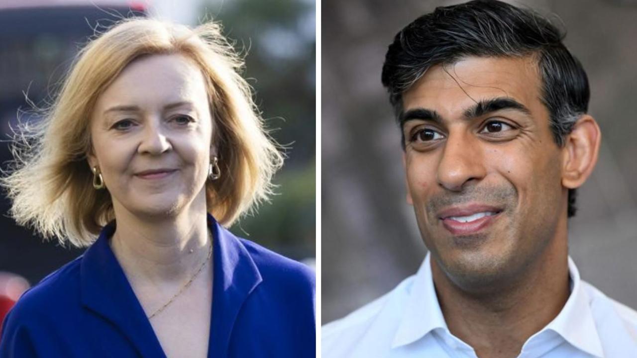 The race to be UK prime minister is down to Rishi Sunak (right) and Liz Truss (left).