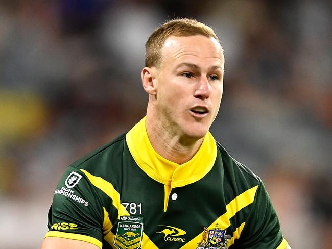 Daly Cherry-Evans of the Kangaroos runs the ball during the Men’s Pacific Championship. Picture: Ian Hitchcock/Getty Images