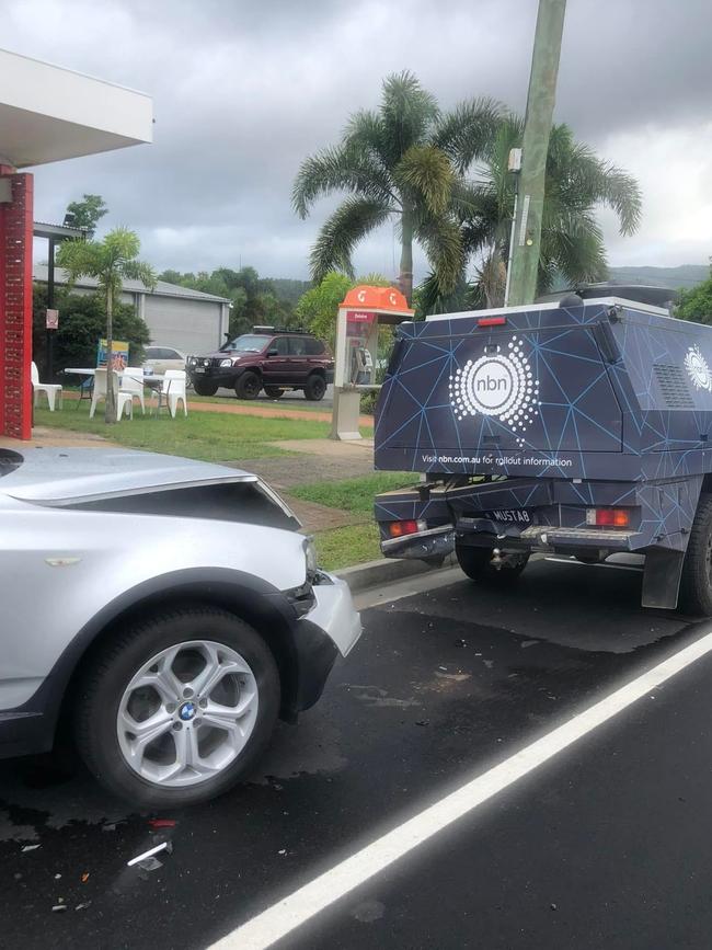 Cars damaged in Cardwell earlier this year by an alleged stolen ute. Picture: Nick Dametto