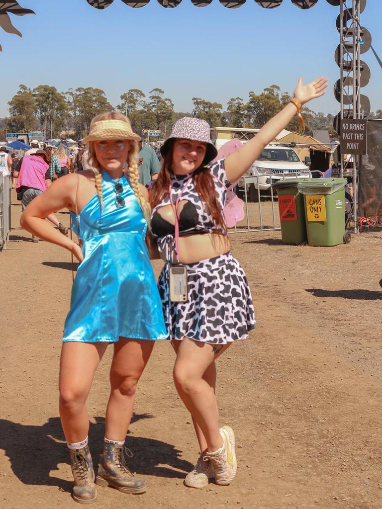 Party in the Paddock 2024. Chelsea Rushton and Gabrielle Piva of Deloraine. Picture: Stephanie Dalton