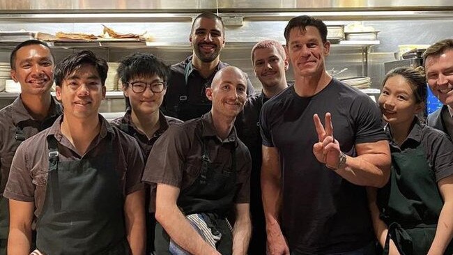 John Cena visits Melbourne restaurant Aru. Picture: Instagram