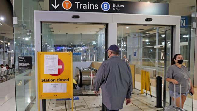 Empty scenes at Bondi Junction train station this morning. Picture: Toby Zerna