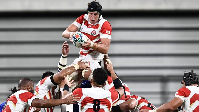 Moore gives the Brave Blossoms a presence in the lineout. Picture: AFP