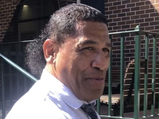 Ex-NRL star John Hopoate outside Manly Local Court on Thursday, February 13, 2025, where he pleaded guilty to driving a motor vehicle while disqualified.