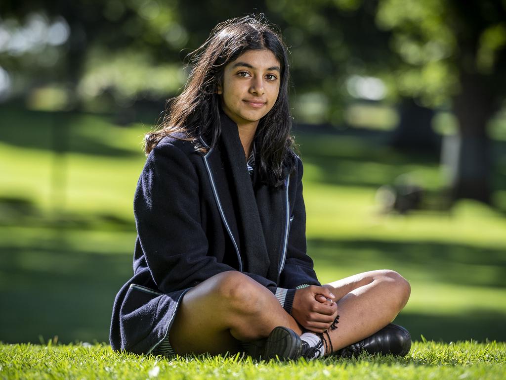 Anjali Sharma and her peers argued Ms Ley had the power to do something about climate change, while they did not. Picture: Jake Nowakowski