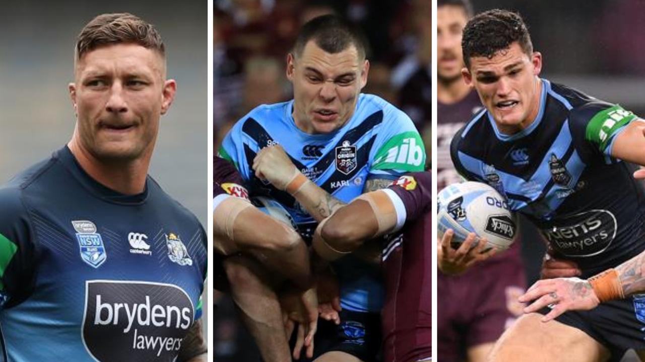 Tariq Sims (left) and Nathan Cleary (right) are all hopeful of making the side, while David Klemmer (centre) is out of the Blues squad.