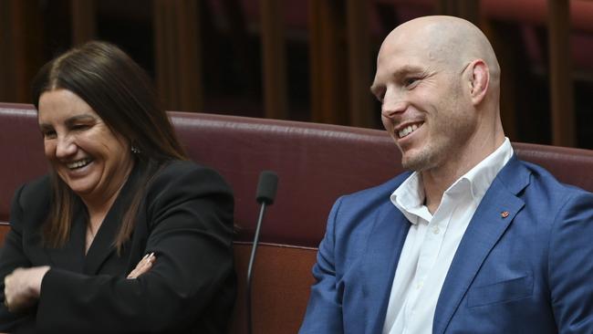 Independent senators Jacqui Lambie and David Pocock. Picture: NCA NewsWire / Martin Ollman