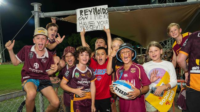 Young Broncos supporters were crying for their club at the 2023 NRL match at TIO Stadium. Picture: Pema Tamang Pakhrin