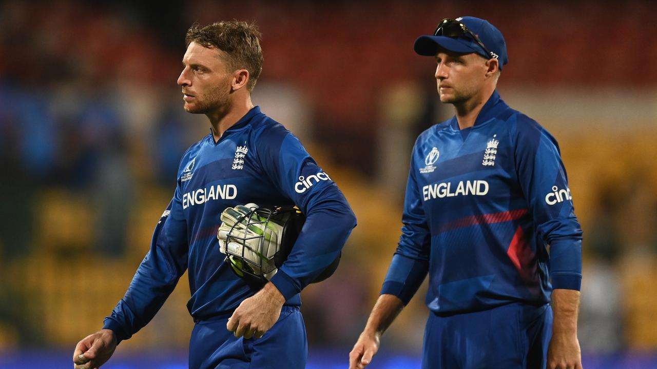 Jos Buttler and Joe Root are in unfamiliar territory. Picture: Gareth Copley/Getty Images