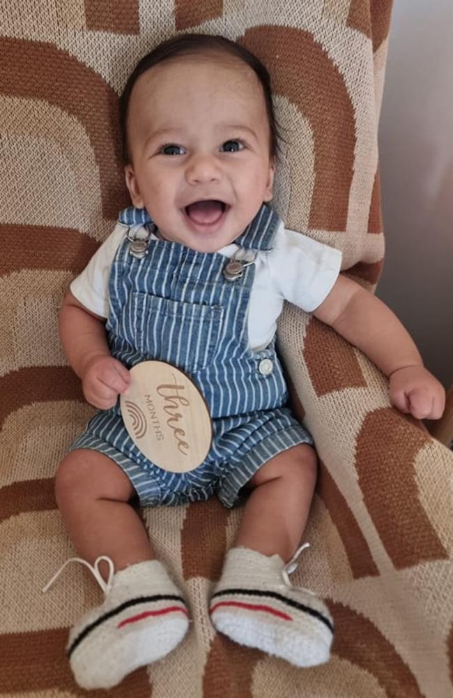 Micah Kade Cubos: Born on 7/07/2023, four month old Micah, is his mum, Felicity Cubos’ happiest little boy.“He is a show off for anyone and always puts on a show,” she said.