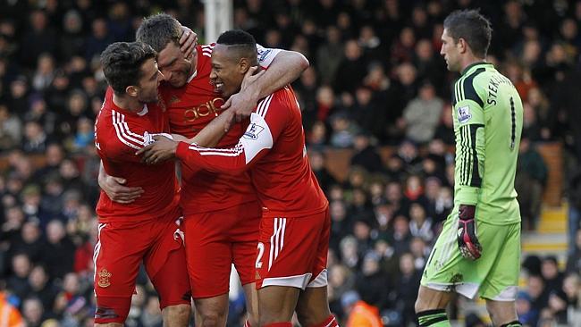 Rickie Lambert was on the scoresheet again as Southampton thumped Fulham.