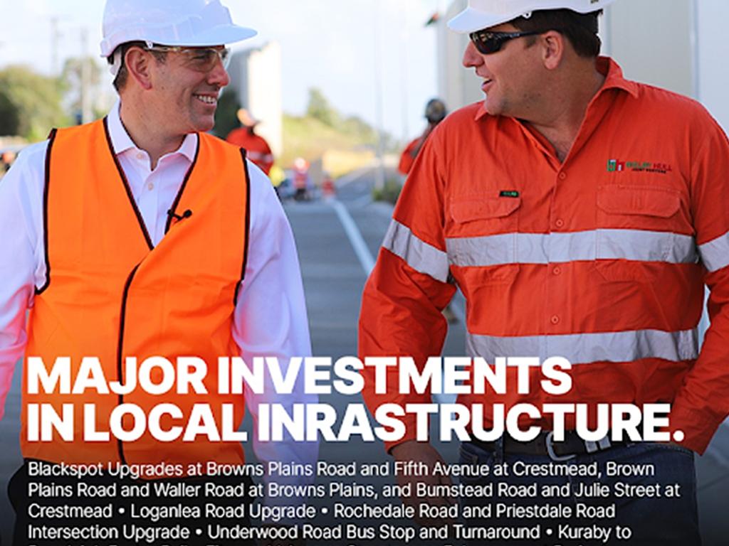 Treasurer Jim Chalmers’ social media post about infrastructure projects in his electorate of Rankin