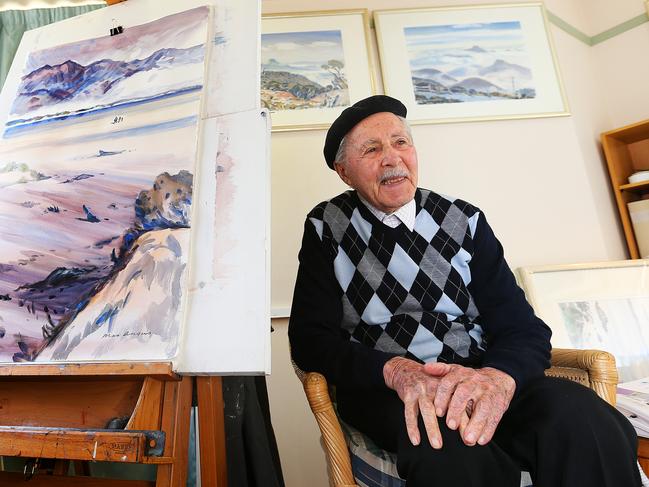 The much-admired late Tasmanian artist Max Angus whose water colour paintaings of Lake Pedder hang in many Tasmanian households. Picture: Sam Rosewarne