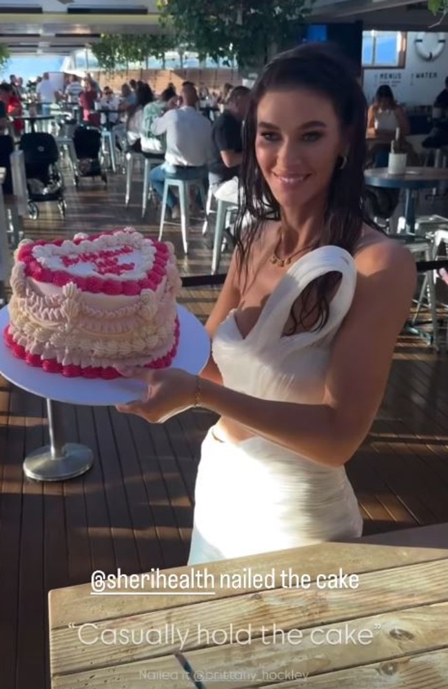 The 37-year-old also had a huge cake. Picture: Instagram/BrittanyHockley