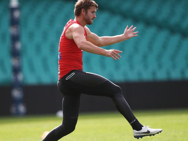 Alex Johnson during Sydney Swans training at the SCG. Picture. Phil Hillyard