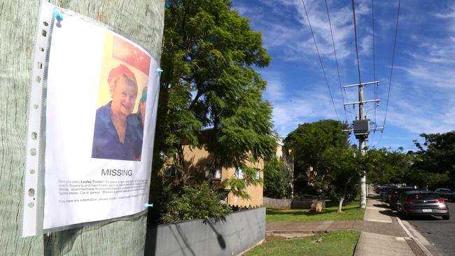 Pictures were put around the suburb when Lesley Trotter went missing. Picture David Clark