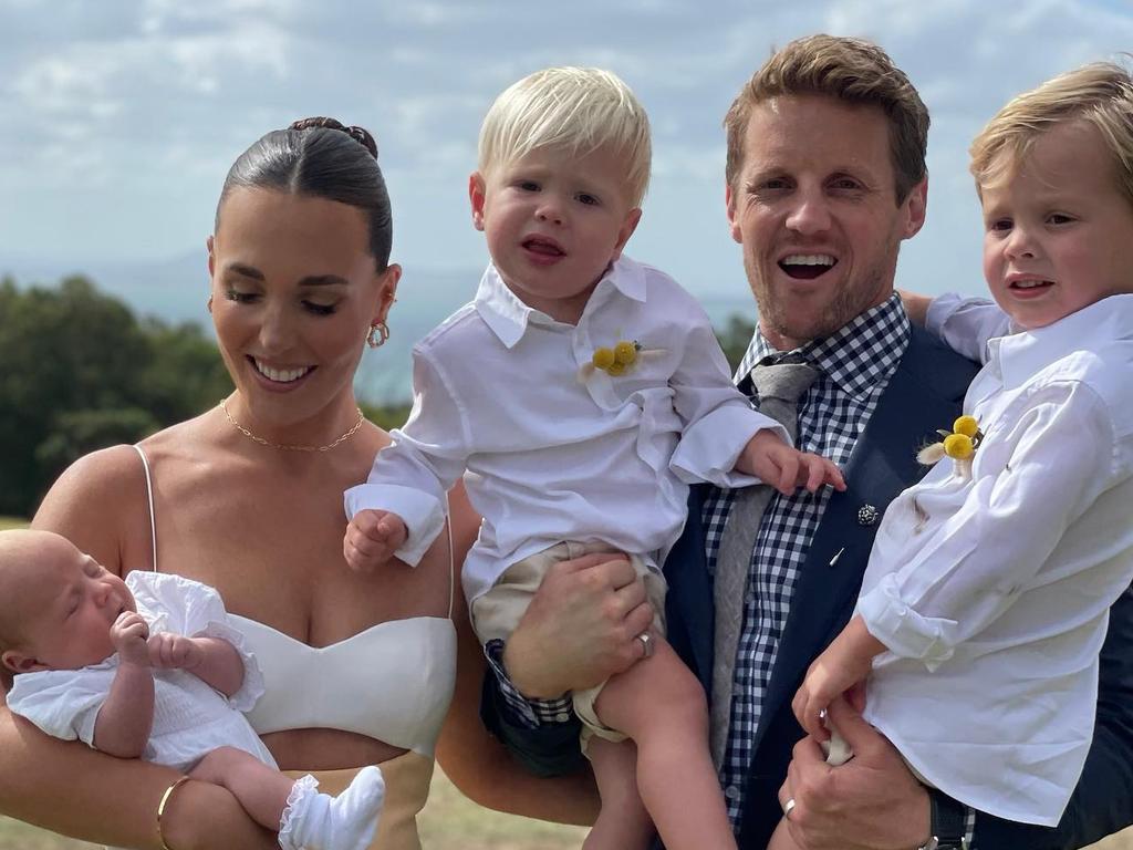 Belinda and Rory Sloane with their three kids. Picture: Instagram