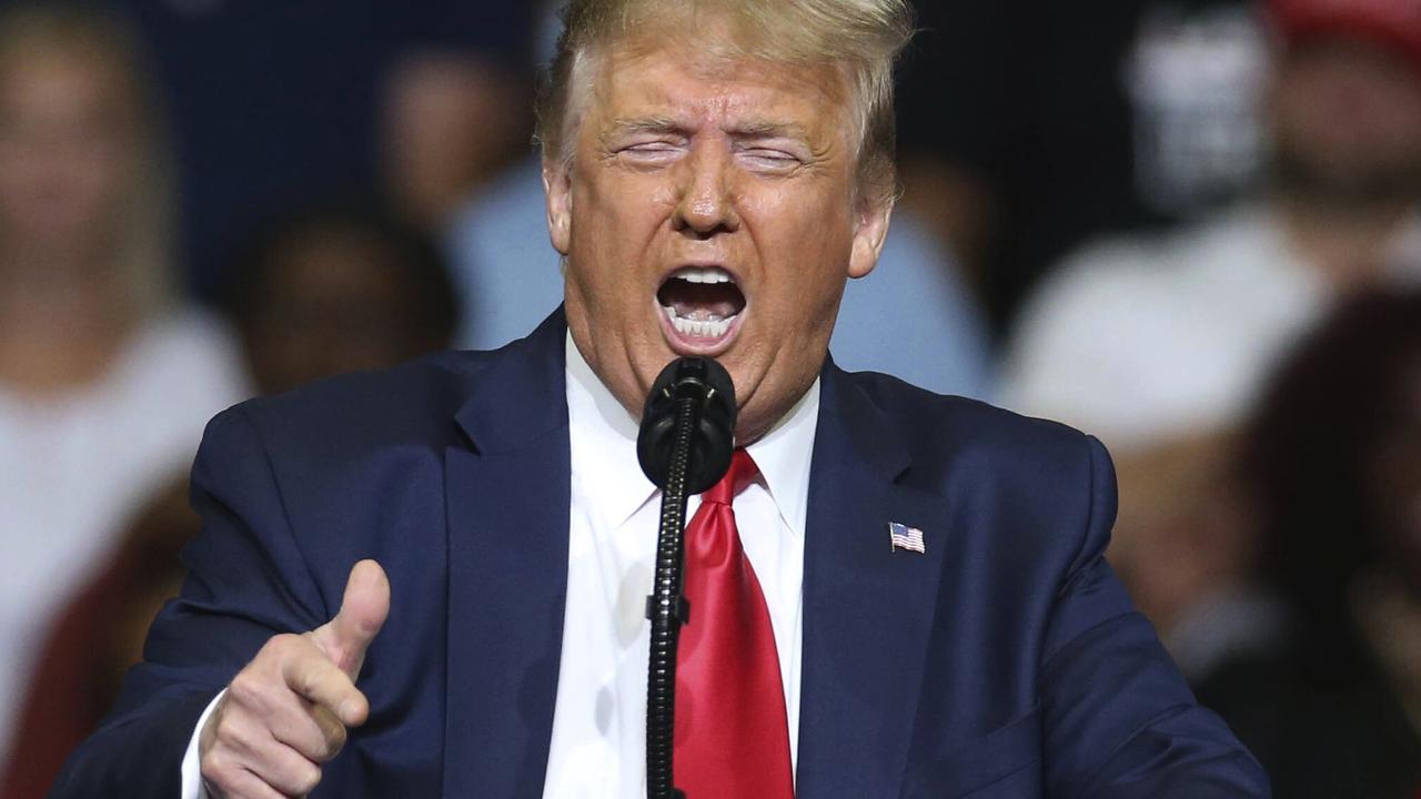 Donald Trump speaking in Tulsa, Oklahoma. Picture: Matt Barnard/Tulsa World via AP